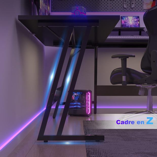 Bureau Gaming - d'angle au design en forme de L