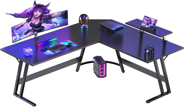 Bureau Gaming - d'angle au design en forme de L