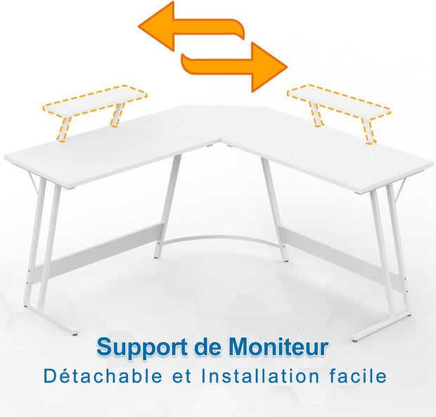 Bureau Gaming - d'angle au design en forme de L
