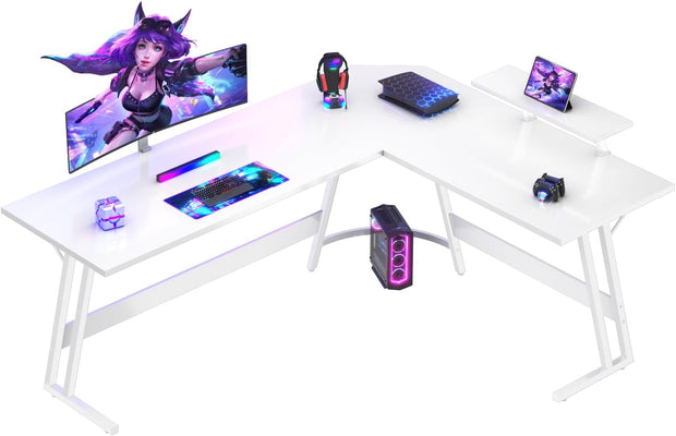 Bureau Gaming - d'angle au design en forme de L