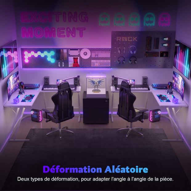 Bureau Gaming - d'angle au design en forme de L