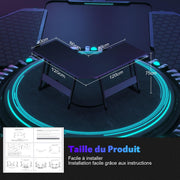 Bureau Gaming - d'angle au design en forme de L