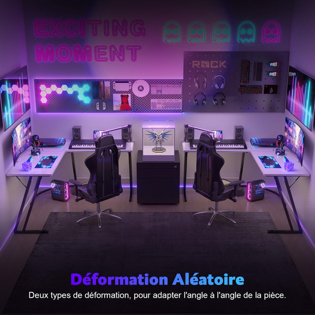 Bureau Gaming - d'angle au design en forme de L