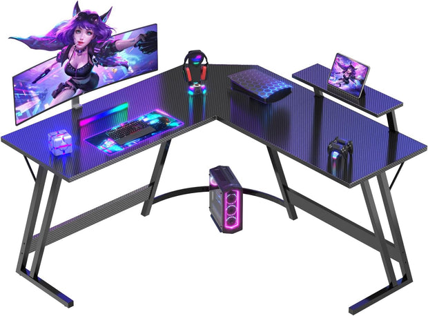 Bureau Gaming - d'angle au design en forme de L