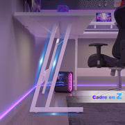 Bureau Gaming - d'angle au design en forme de L