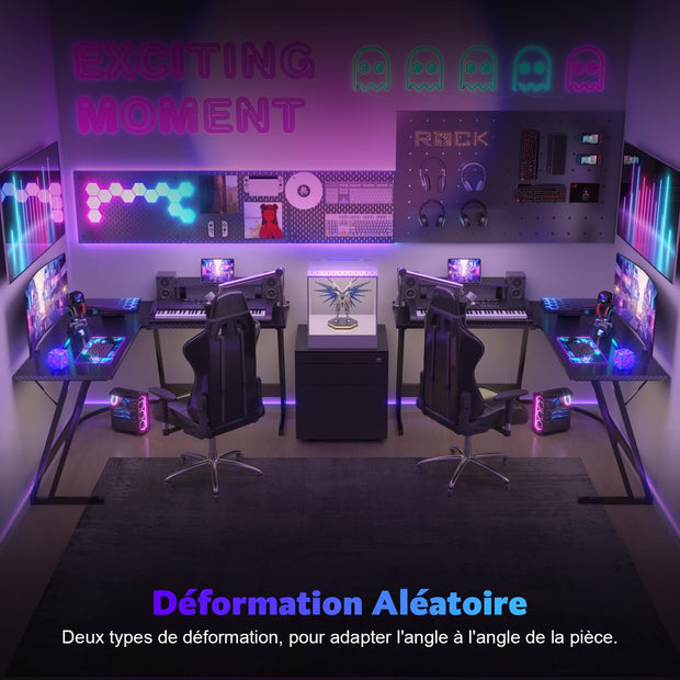 Bureau Gaming - d'angle au design en forme de L