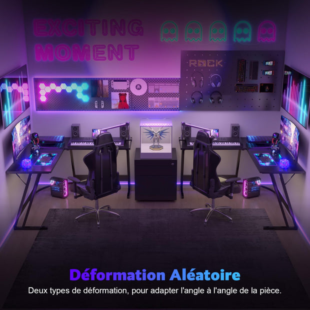 Bureau Gaming - d'angle au design en forme de L