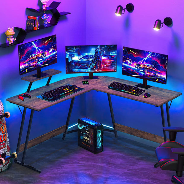 Bureau Gaming - d'angle au design en forme de L