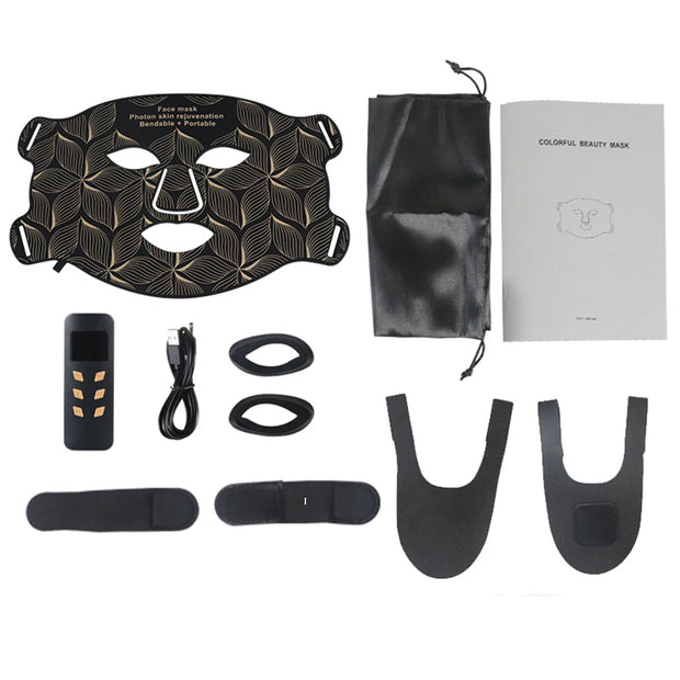 Beauté - Masque facial LED en silicone souple