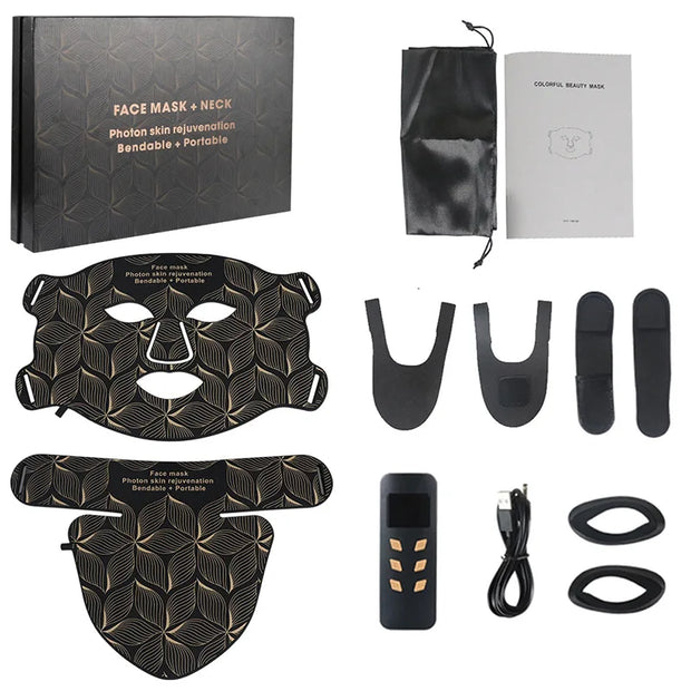 Beauté - Masque facial LED en silicone souple