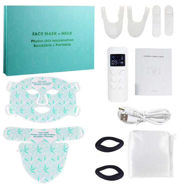 Beauté - Masque facial LED en silicone souple
