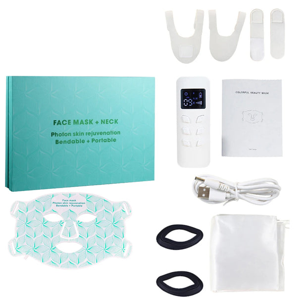 Beauté - Masque facial LED en silicone souple