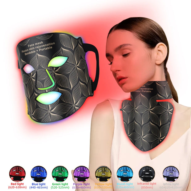 Beauté - Masque facial LED en silicone souple